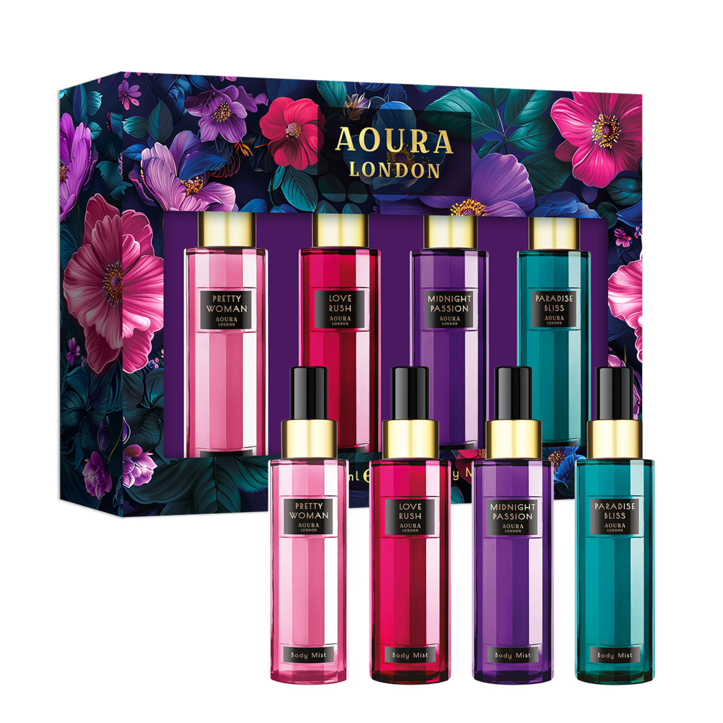 Aoura London Body Mist 4 x 60ml Giftset (sensual scents set)