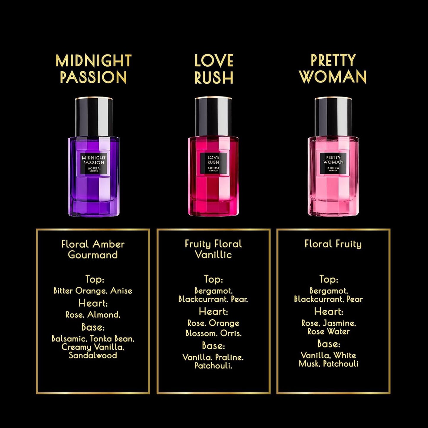 Aoura London Premium EDP 3 x 50ml Giftset
