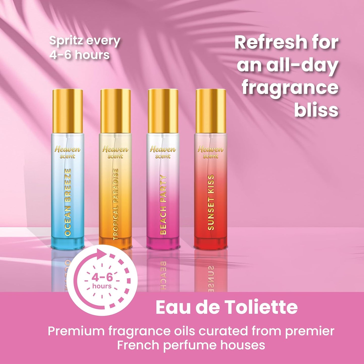 Heaven Scent Women's EDT 4 x 15ml Premium Giftset